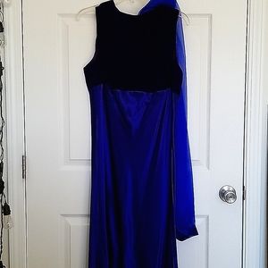 Navy and deep purple full length dress